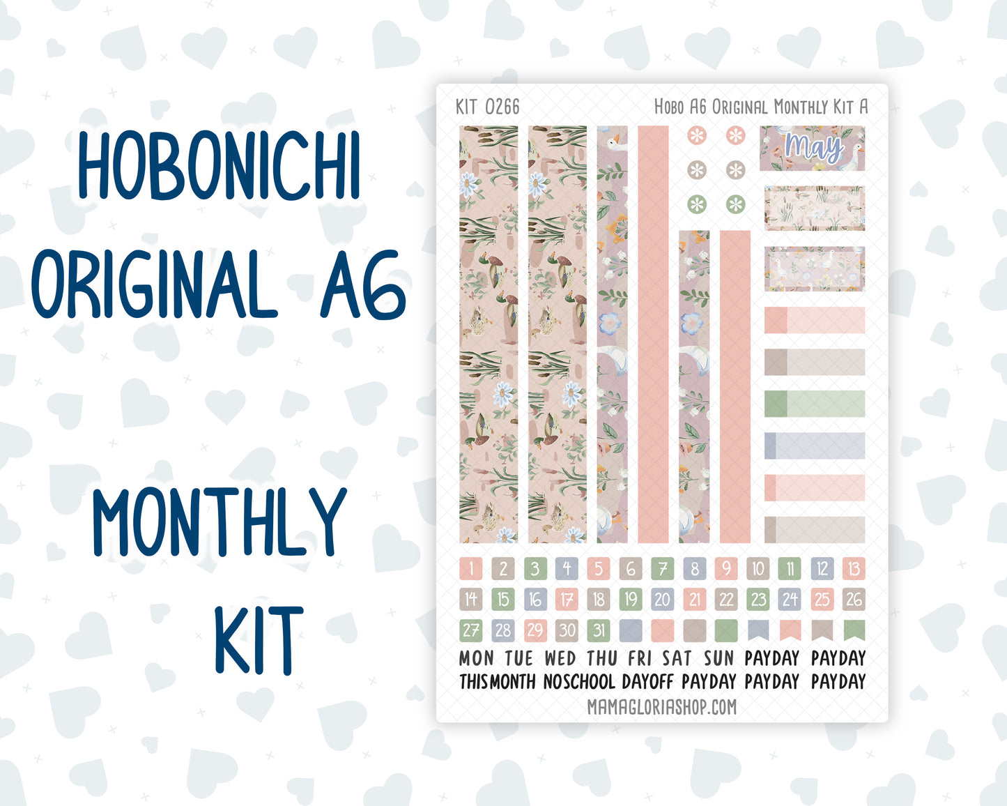 Kit 0266 - A6 Hobonichi Original - Monthly Kit - May - Froggy Lake Picnic