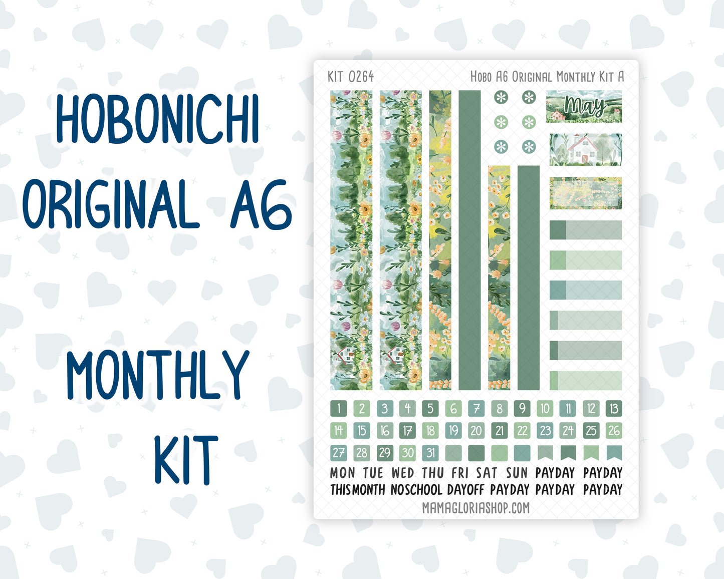 Kit 0264 - A6 Hobonichi Original - Monthly Kit - May - Spring Walk
