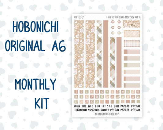 Kit 0301 - A6 Hobonichi Original - Monthly Kit - November - Sunday Comfort
