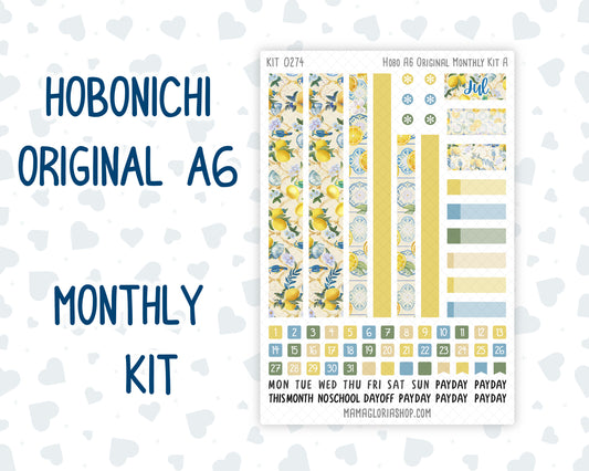 Kit 0274 - A6 Hobonichi Original - Monthly Kit - July - Sunny Lemon Shore