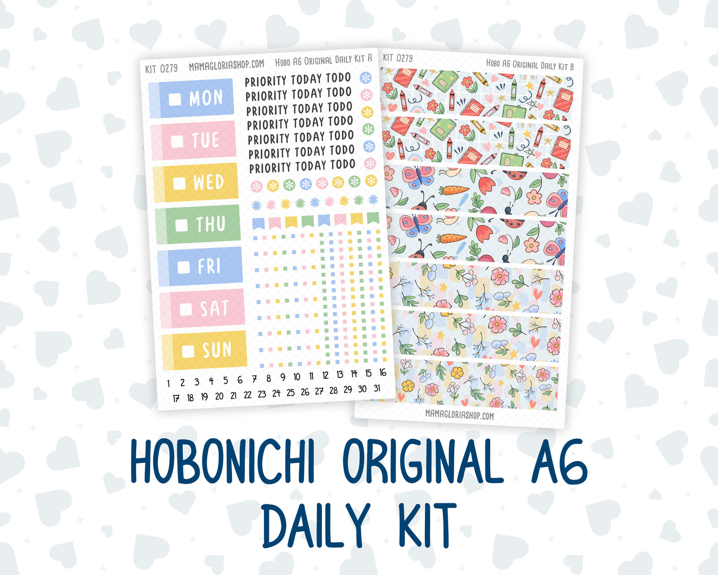 Kit 0279 - A6 Hobonichi Original - Daily Kit - August - Not Ready For School