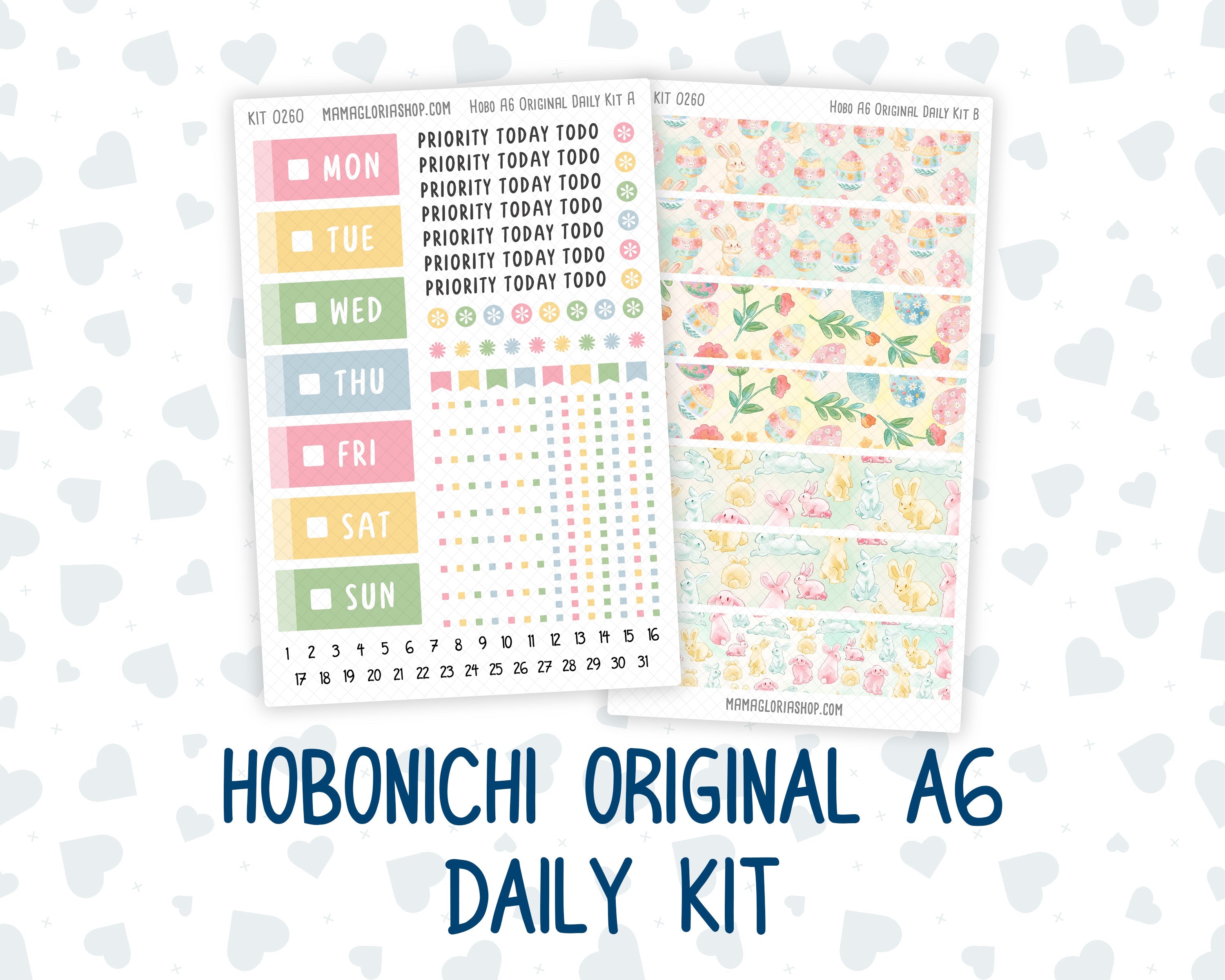 Kit 0260 - A6 Hobonichi Original - Daily Kit - April - Pastel Egg Hunt ...