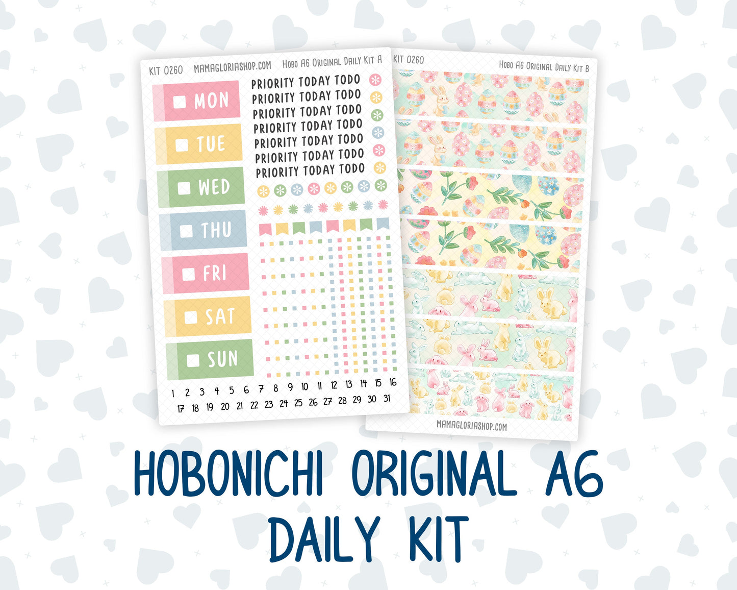 Kit 0260 - A6 Hobonichi Original - Daily Kit - April - Pastel Egg Hunt