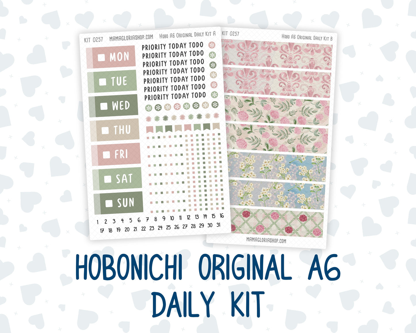 Kit 0257 - A6 Hobonichi Original - Daily Kit - March - Blush Garden