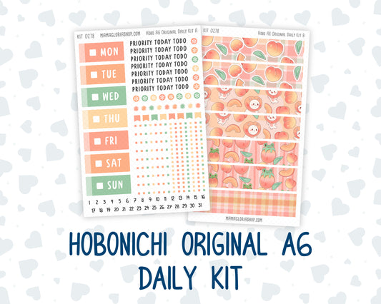 Kit 0278 - A6 Hobonichi Original - Daily Kit - August - Oops, All Peaches
