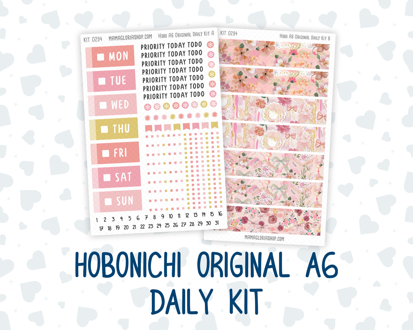 Kit 0294 - A6 Hobonichi Original - Daily Kit - September - Rosy Reveria