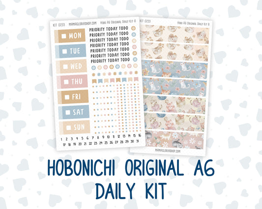 Kit 0255 - A6 Hobonichi Original - Daily Kit - February - Cottagecore Kitties