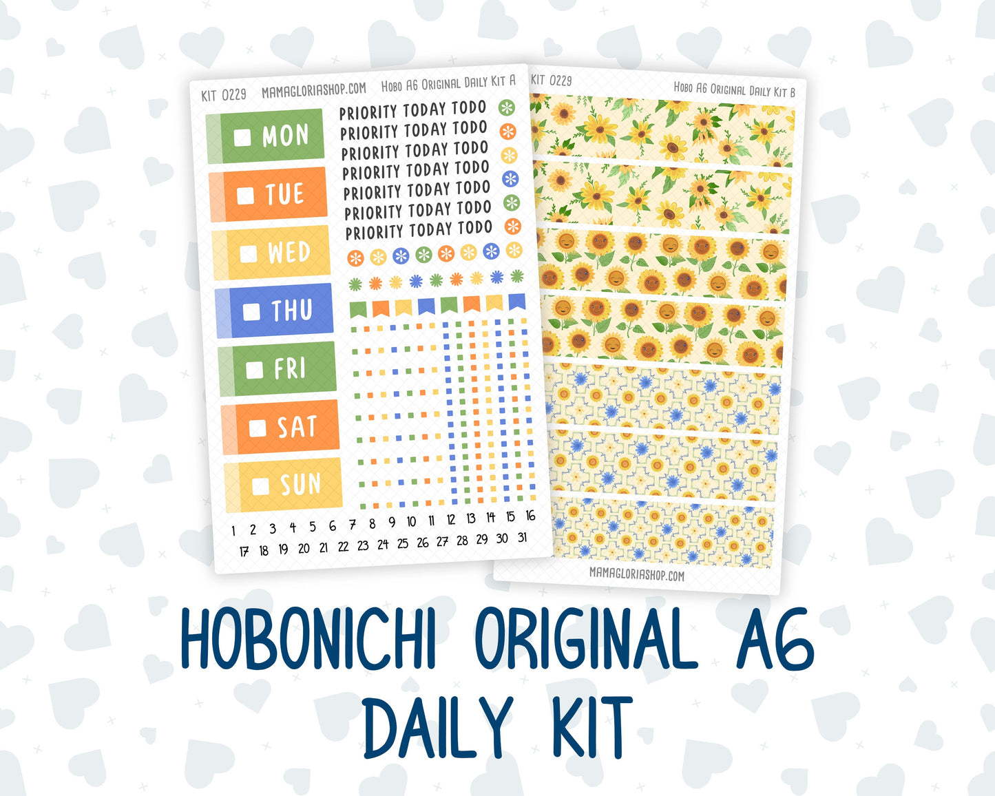 Kit 0229 - A6 Hobonichi Original - Daily Kit - August - Golden Faces