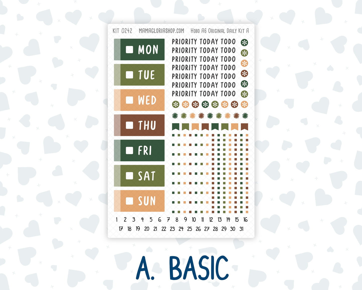Kit 0242 - A6 Hobonichi Original - Daily Kit - November - Cottage Autumn