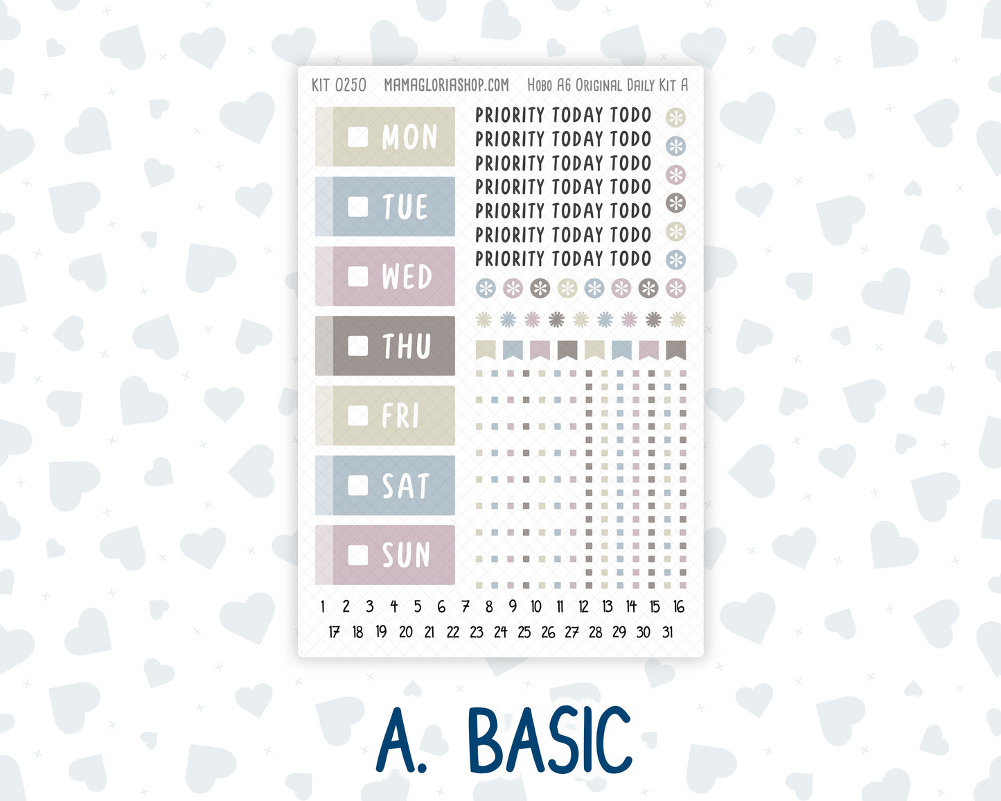 Kit 0250 - A6 Hobonichi Original - Daily Kit - Quiet January