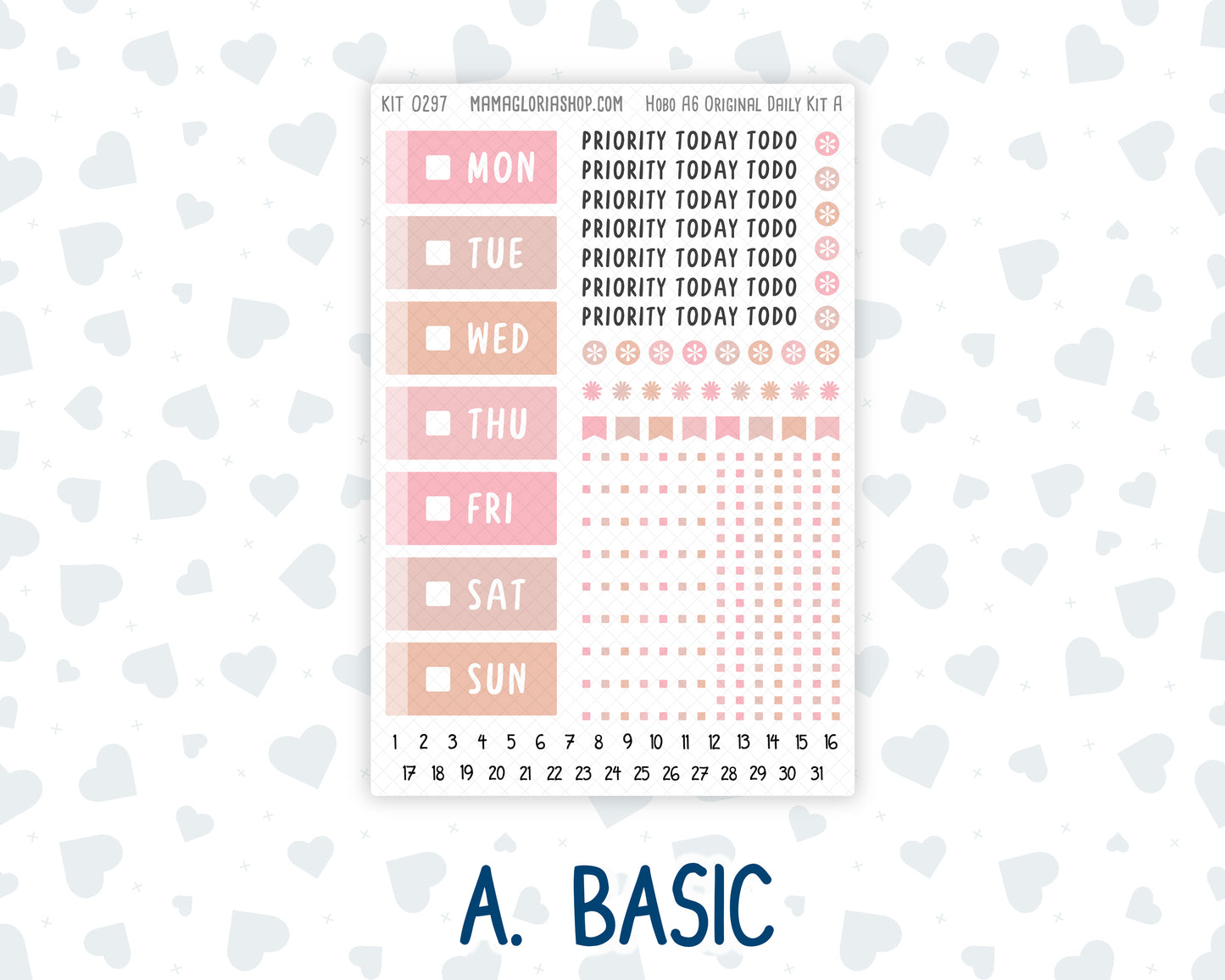 Kit 0297 - A6 Hobonichi Original - Daily Kit - October - Pink Spell