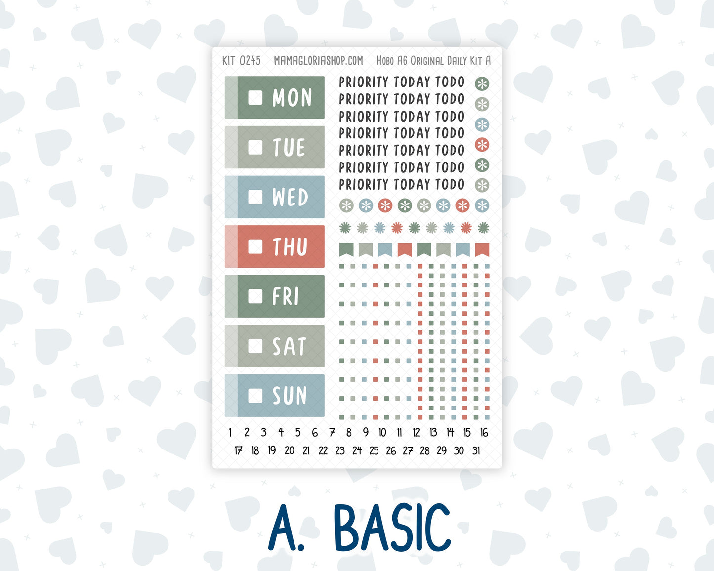 Kit 0245 - A6 Hobonichi Original - Daily Kit - December - Vintage Christmas