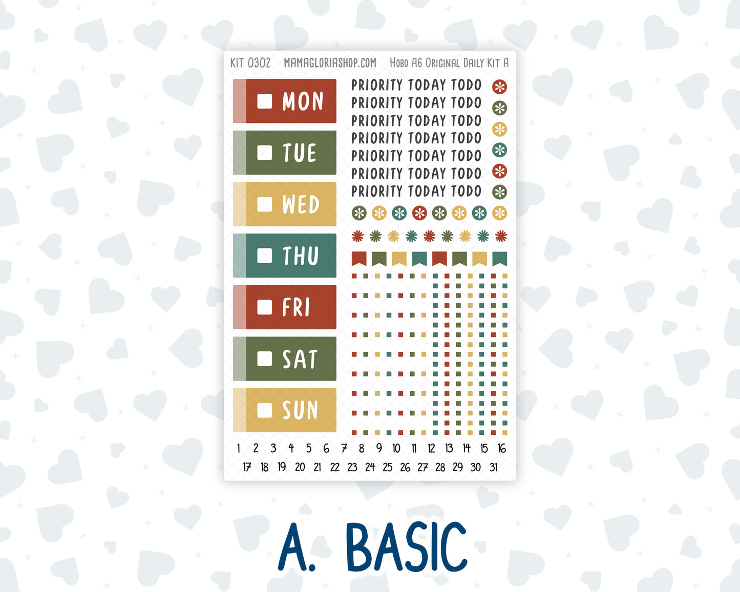 Kit 0302 - A6 Hobonichi Original - Daily Kit - November - Thankful Season