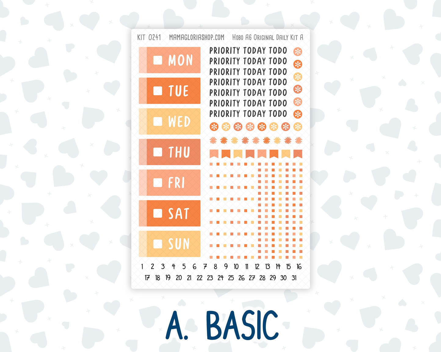 Kit 0241 - A6 Hobonichi Original - Daily Kit - November - Pumpkin Latte