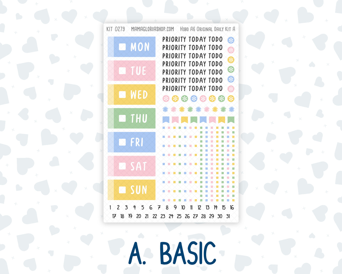 Kit 0279 - A6 Hobonichi Original - Daily Kit - August - Not Ready For School