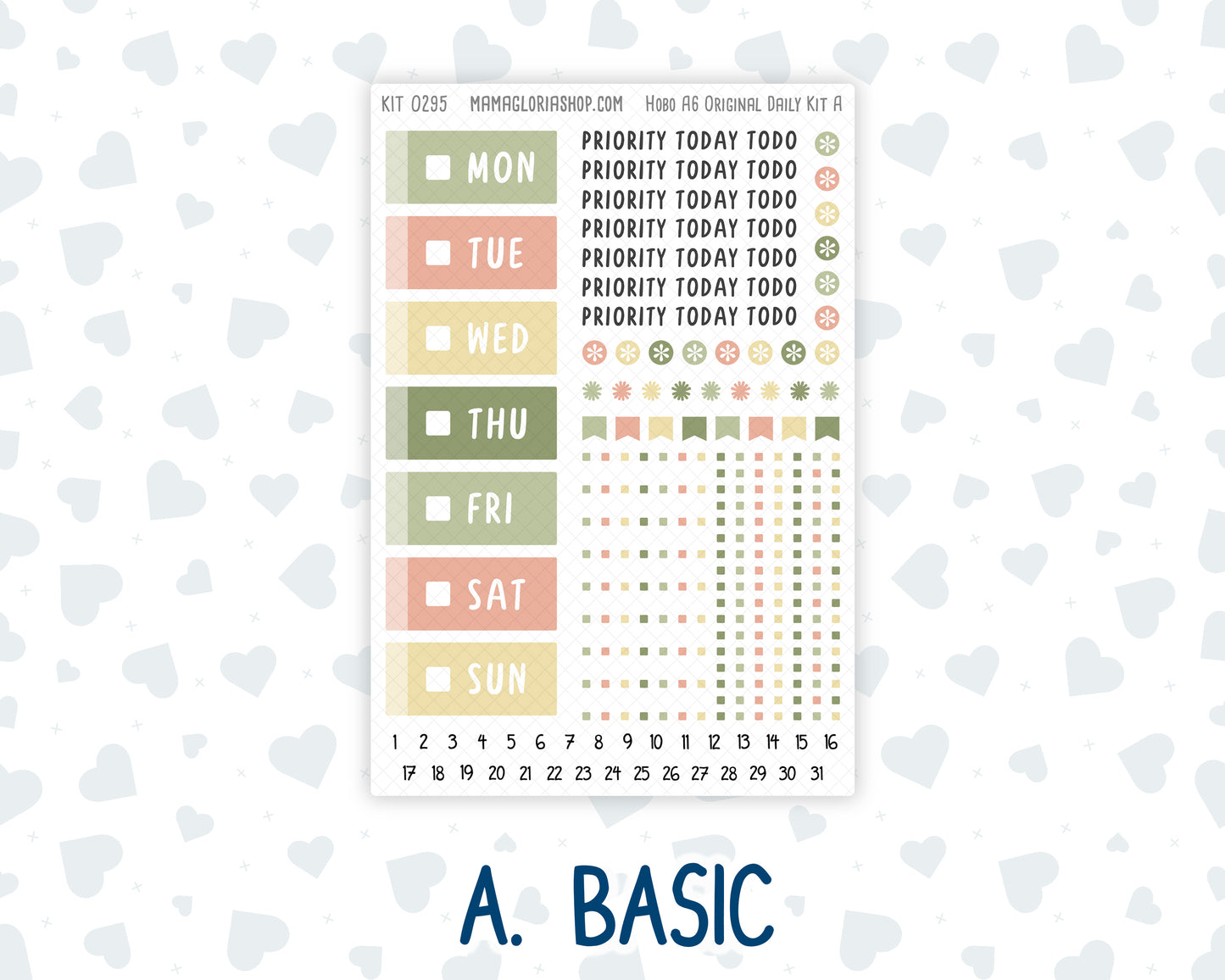 Kit 0295 - A6 Hobonichi Original - Daily Kit - September - Apple Harvest