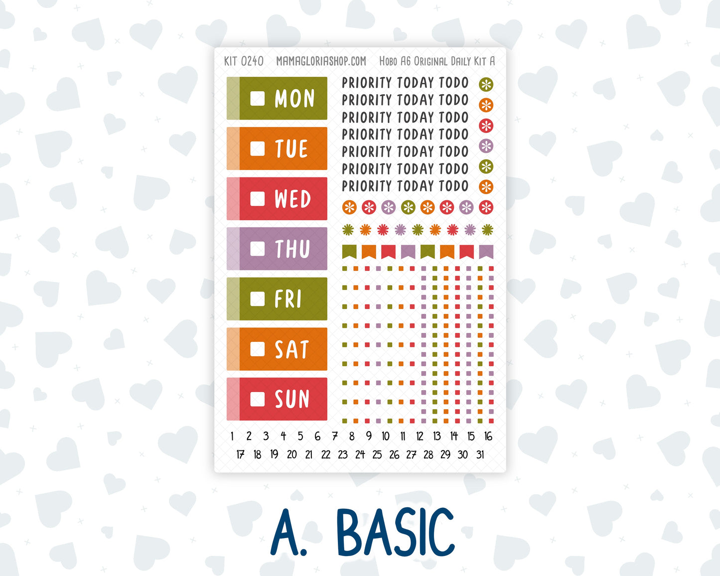 Kit 0240 - A6 Hobonichi Original - Daily Kit - November - Cozy Thanksgiving