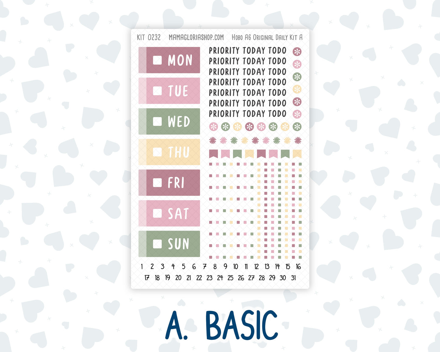 Kit 0232 - A6 Hobonichi Original - Daily Kit - September - Heirloom Garden