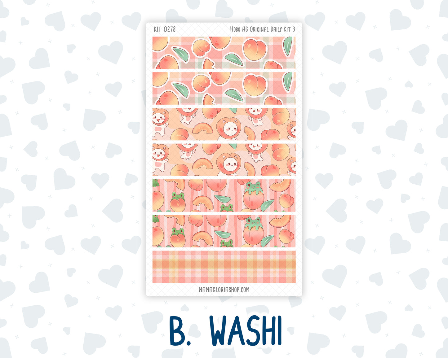 Kit 0278 - A6 Hobonichi Original - Daily Kit - August - Oops, All Peaches