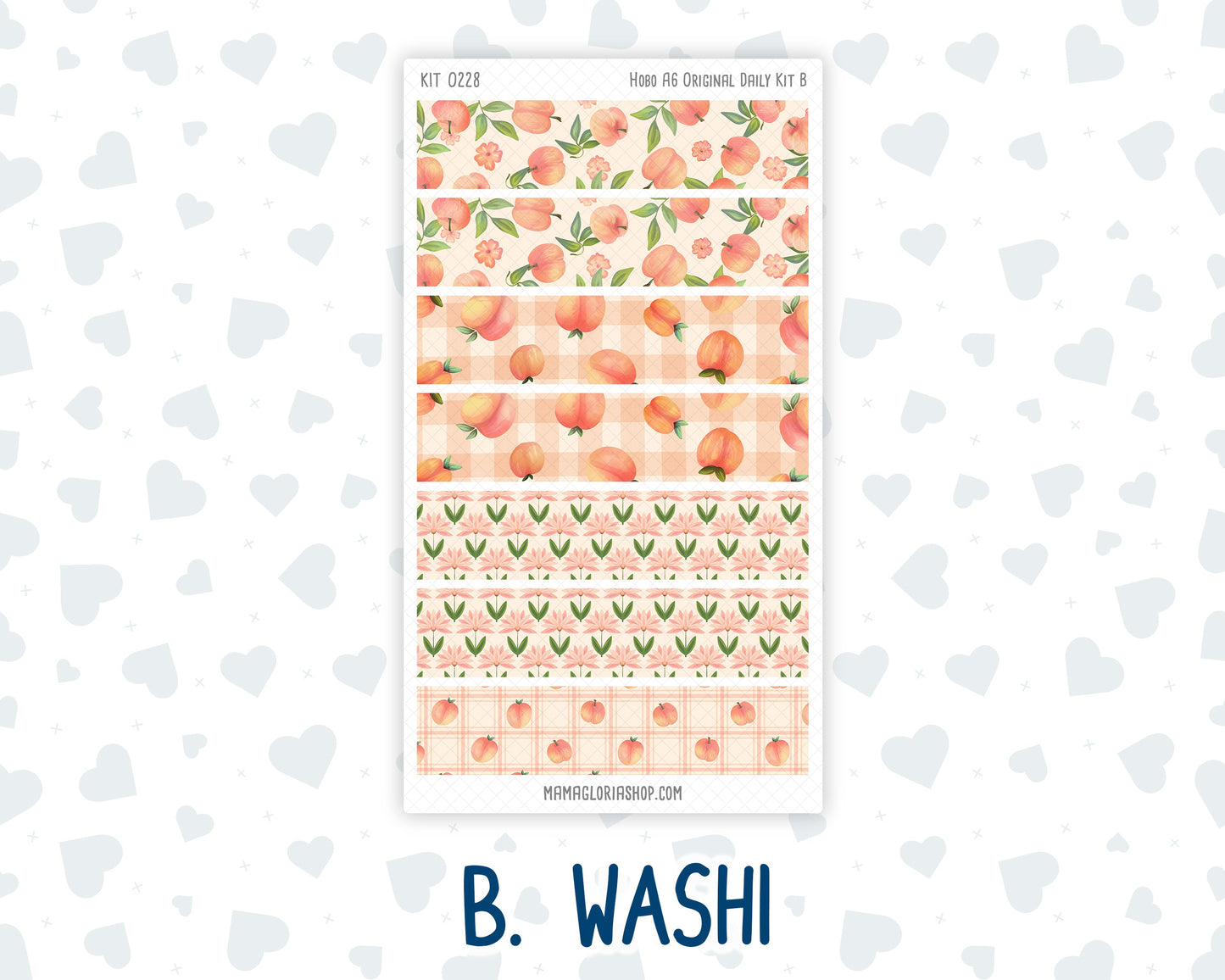 Kit 0228 - A6 Hobonichi Original - Daily Kit - August - Just Peachy