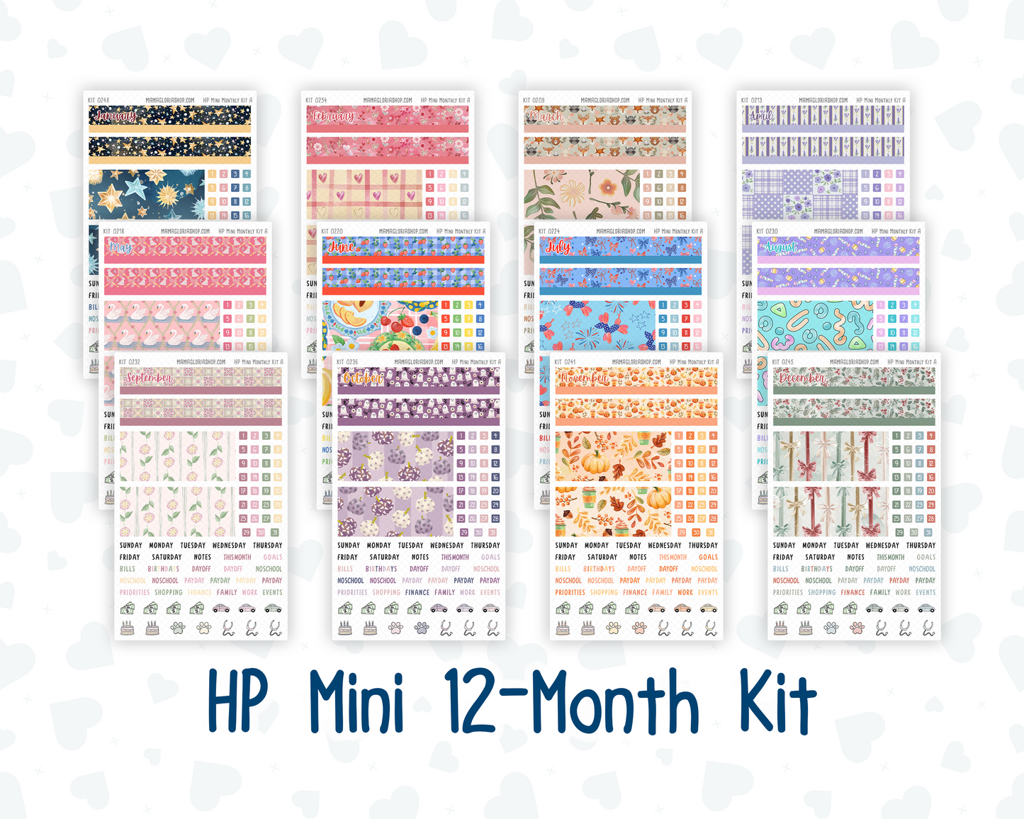 HP Mini- 12-Month Kit - 2026 -  For Mini Happy Planner