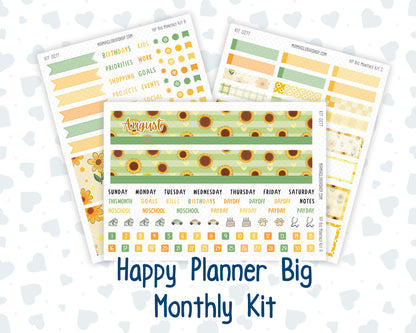 Kit 0277 - HP Big - Monthly Kit - August - Sunflower Drama Club - For Big Happy Planner