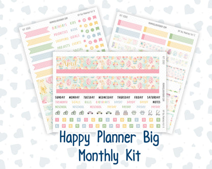 Kit 0260 - HP Big - Monthly Kit - April - Pastel Egg Hunt - For Big Happy Planner