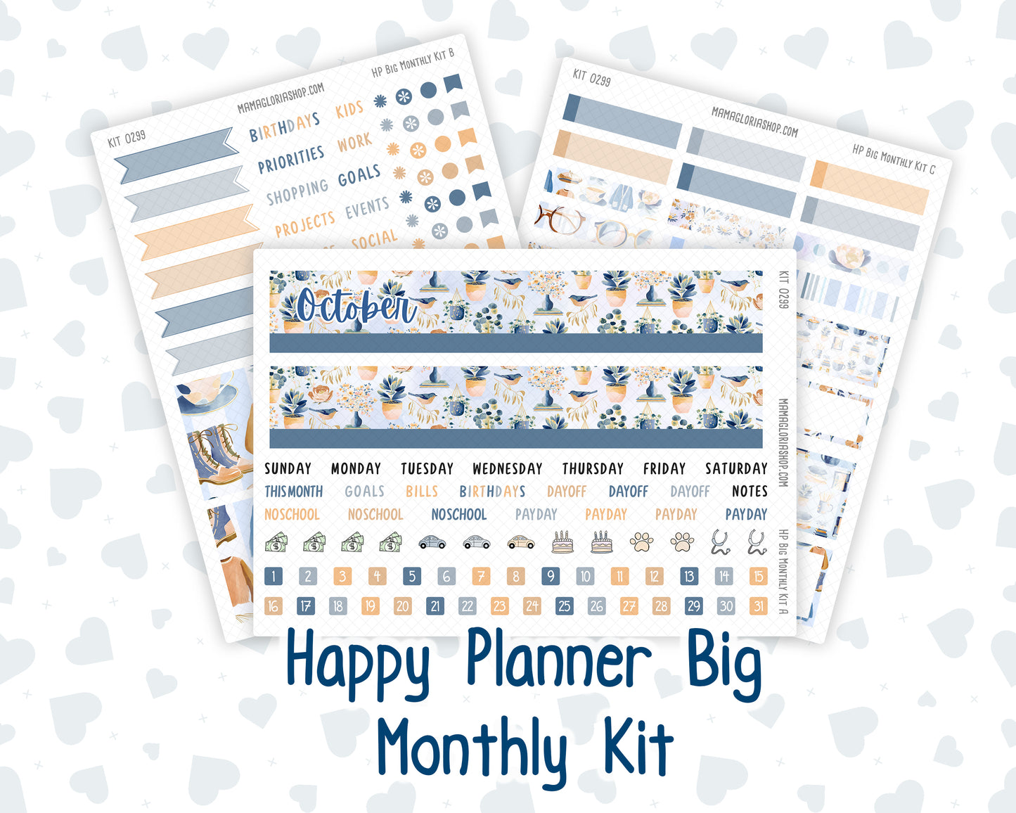 Kit 0299 - HP Big - Monthly Kit - October - Book Nook - For Big Happy Planner