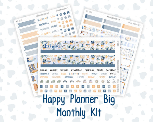 Kit 0299 - HP Big - Monthly Kit - October - Book Nook - For Big Happy Planner