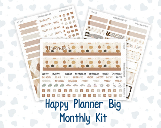 Kit 0303 - HP Big - Monthly Kit - November - Into The Woods - For Big Happy Planner