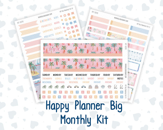 Kit 0270 - HP Big - Monthly Kit - June - Beachside Bliss - For Big Happy Planner