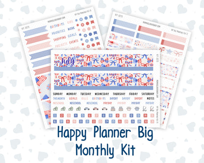 Kit 0273 - HP Big - Monthly Kit - July - Americana In Bloom - For Big Happy Planner