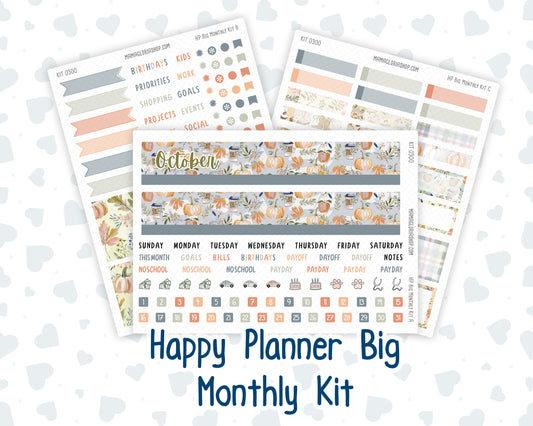 Kit 0300 - HP Big - Monthly Kit - October - Autumn Stroll - For Big Happy Planner