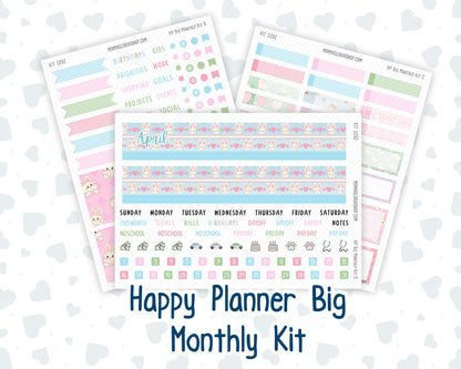 Kit 0262 - HP Big - Monthly Kit - April - Spring Puffs - For Big Happy Planner