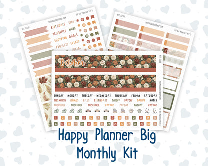 Kit 0298 - HP Big - Monthly Kit - October - Velvet Bloom - For Big Happy Planner