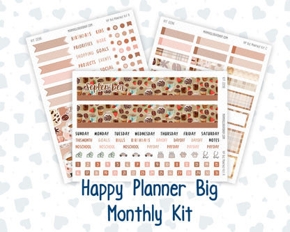 Kit 0296 - HP Big - Monthly Kit - September - Coffee Break - For Big Happy Planner