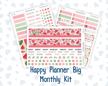 Kit 0276 - HP Big - Monthly Kit - July - Melon Crush - For Big Happy Planner