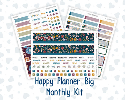 Kit 0304 - HP Big - Monthly Kit - November - Autumn In Bloom - For Big Happy Planner