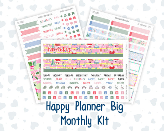 Kit 0306 - HP Big - Monthly Kit - December - Jolly Mischief - For Big Happy Planner