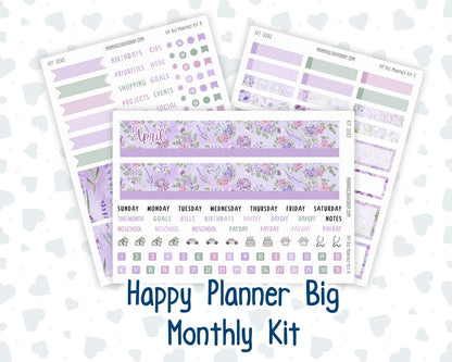Kit 0263 - HP Big - Monthly Kit - April - Lavender Drift - For Big Happy Planner