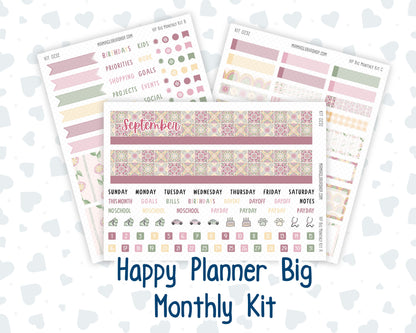 Kit 0232 - HP Big - Monthly Kit - September - Heirloom Garden - For Big Happy Planner