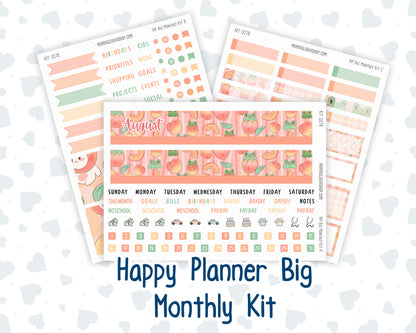 Kit 0278 - HP Big - Monthly Kit - August - Oops, All Peaches - For Big Happy Planner