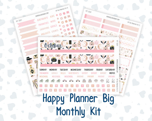 Kit 0297 - HP Big - Monthly Kit - October - Pink Spell - For Big Happy Planner