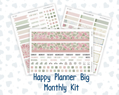 Kit 0257 - HP Big - Monthly Kit - March - Blush Garden - For Big Happy Planner