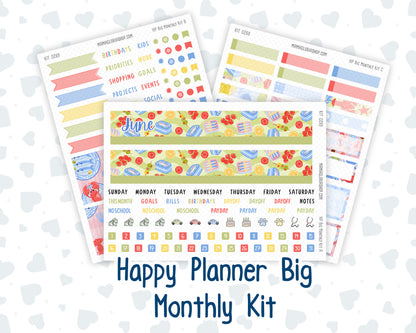 Kit 0269 - HP Big - Monthly Kit - June - Dolce Mare - For Big Happy Planner