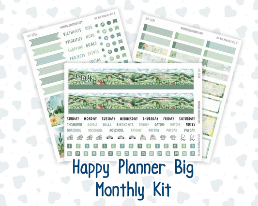 Kit 0264 - HP Big - Monthly Kit - May - Spring Walk - For Big Happy Planner