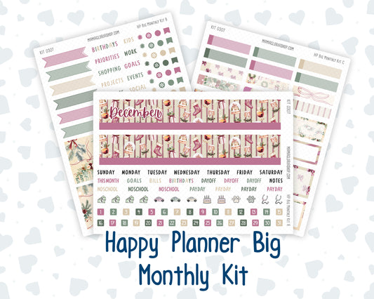 Kit 0307 - HP Big - Monthly Kit - December - Velvet Hearth - For Big Happy Planner