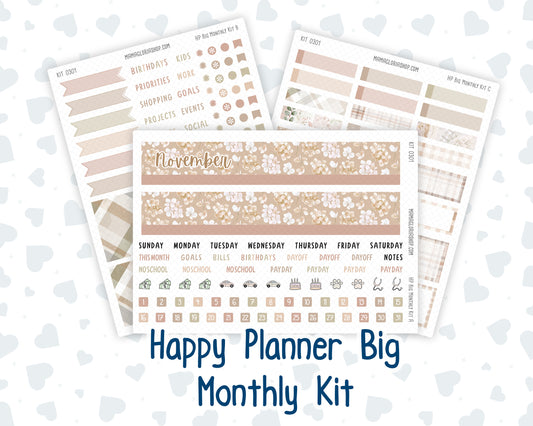 Kit 0301 - HP Big - Monthly Kit - November - Sunday Comfort - For Big Happy Planner