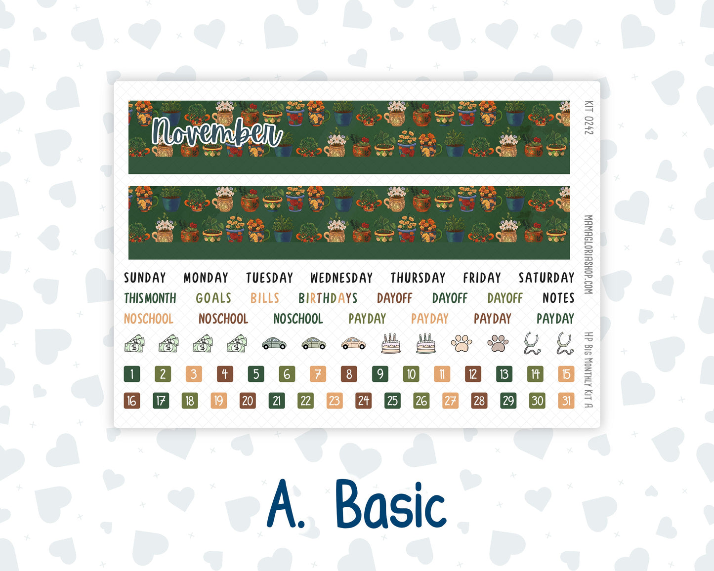 Kit 0242 - HP Big - Monthly Kit - November - Cottage Autumn - For Big Happy Planner