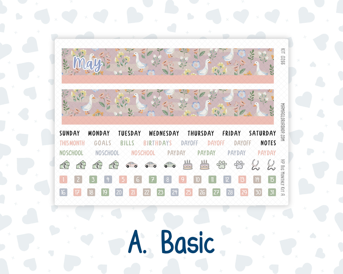 Kit 0266 - HP Big - Monthly Kit - May - Froggy Lake Picnic - For Big Happy Planner